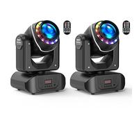 2PCS 100W Lyre LED avec télécommande, Beam Moving Head 10 Gobos 8 couleurs 18 prismes jeux de lumière pour l'éclairage Clubs Bars Disco Fête