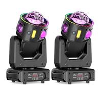 2PCS 150W Lyre LED RGBW Lumière à tête mobile 3 axes Beam Wash Projecteur Rotation infinie Strobe Effekt Lumière de Scène pour Party Club Fête Hochzeit Bar Théâtre