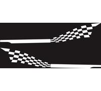 2pcs 215x30cm Auto DIY Checkered Flag Stickers Racing Stripes Wrap Vinyl Film White