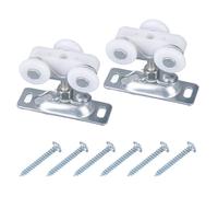 2pcs 3/4" Roues Porte Coulissante Remplacement Kit, Roulettes pour Porte Coulissante avec Crochet Supérieur pour Johnson Quincaillerie Accessoires Placard et Dérivation (Argent)