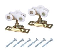 2pcs 3/4" Roues Porte Coulissante Remplacement Kit, Roulettes pour Porte Coulissante avec Crochet Supérieur pour Johnson Quincaillerie Accessoires Placard et Dérivation (Or)