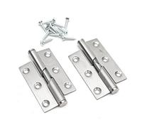 2Pcs 3"/76mm Paumelle de Porte Charnière de Porte Acier Inoxydable Avec vis en acier inox Roulement à billes - DIN gauche