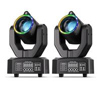 2PCS 30W Mini Lyre LED RGBW Beam, Lumière Verte + Effet Champ D'étoiles d-mx512 Maître-Esclave Activé Par Le Son avec Télécommande pour DJ Mariage Soirée Club Scène