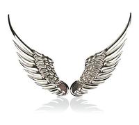 2pcs 3d Angel Wings Emblem Auto Car Badge Stickers Styling Logo Stickers Moto Accessoires Étiquette Pour Jeep Dodge Mercedes Bmw Mustang Volvo Chevrolet Nissan Audi Vw Ford Honda Toyota Jaguar (Argent