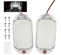 2PCS 48LED 12V Barre Lumineuse Intérieure 10W, avec Interrupteur on/Off, 800LM Blanche Barre de Bande Lampe pour Camion/Camping-Car