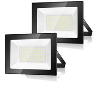 2PCs 50W Projecteur LED Exterieur 5000LM 6500K Spot LED Extérieur IP66 Blanc Froid Pour Patio, Garage, Jardin, Terrasse, Usine