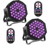 2pcs 72W Lumière Noire UV, 36 LED UV Par Lumière de Scène avec Télécommandée pour Fête, Bar, Scène, Noël, Halloween, Mariage