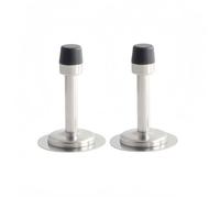 2pcs 80mm Butoir de Porte Mural en Acier Inoxydable avec Embout Caoutchouc
