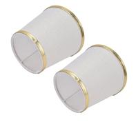 2PCS Abat-Jour Forme Tambour, Abat-Jour à Tambour Moyen Pour Lampe De Table Abat-Jour En Tissu Abat-Jour Légers Pour Lampes Lampe De Chevet Et Lampadaire Avec Bordure Dorée Pour Table