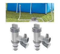 2PCS Adaptateur de Tuyau de Piscine Hors Sol avec Vanne d'entretien/d'arrêt,pour Système de Pompe de Piscine, pour Tuyau 32/38mm