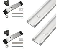 2pcs aluminium Rail heavy load Gear 400 500 600 1000mm unité de rainure de rail en T, bord droit de rail de rainure en t avec engrenage d'échelle, ensemble de platine,40cm/15.7in