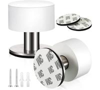 2Pcs Arret de Porte Sol Butoir Porte Acier Inoxydable Butée de Porte Adhésive Arrêt de Porte à Double Usage avec Amortisseur,Blanc