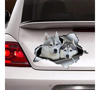 2pcs autocollant Husky, autocollant de voiture drôle de chien autocollants de voiture en vinyle autocollants de voiture accessoires de moto décoratifs valise pour ordinateur portable accessoires de ca
