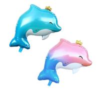 2PCS Ballons dauphins, Ensemble deballon dauphin,Marine Animal Ballon | Grand Set de Ballons Dauphin, Anniversaire Animaux Océan,Ensemble de Ballon Décorations de l'océan anniversaires d'enfants