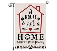 2Pcs Bannières Une Maison N'Est Pas Un Foyer Sans | 30X45Cm Drapeau De Cour Éclatantes Durable Drapeaux De Jardin Pour Intérieure Toutes Les Saisons