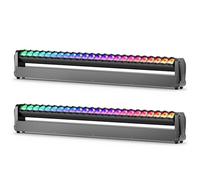 2PCS Barre de Projecteurs Wash Lyre LED RGBW 24x12W, Faisceau 2° Stroboscope et Variateur d-mx512 Activée par le Son pour Scène Mariage DJ Soirée Club