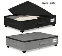2pcs Boîte de rangement sous le lit avec roues - Tissu Oxford imperméable, conception coulissante, convient pour les vêtements, les chaussures, les chaussettes - Boîte pliante anti-poussière, convient