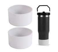 2pcs Botte de Protection en Silicone, Manchon de Botte en Silicone pour Bouteille d'Eau Compatible avec Stanley Quencher Adventure 40 oz et Stanley IceFlow 20 oz 30 oz (Blanc)
