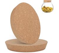 2pcs bouchons coniques en liège, En bois naturel doux, Pour bocaux en verre et céramique, 120 x 105 mm