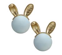 2pcs Boutons Porte pour Enfants Style lapin Poignées D'armoire en porcelaine Céramique Alliage de zinc Poignet de Placard,Tirage de Meubles pour Tiroir,Armoires,Cuisine,Salon (Blue)