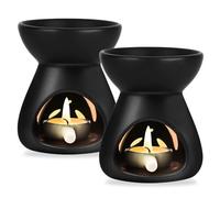 2pcs Bruleur Bougie en Céramique, Brûleurs À Huile Essentielle, Brûleur À Huile avec Cuillère À Bougie, Lampe À Parfum Lampe Parfumée Diffuseur D'arômes Lampe Aromatique pour Chambre, Bureau, Maison