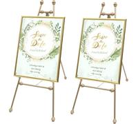 2PCS Chevalet sol Art Présentoir Support réglable en fer Photos Chevalets Trépied Mariage Chevalet or pour mariage peinture d'art