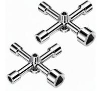2PCS Clés Triangulaires Multifonctions 4 Voies, Clé Pompier Triangle En Alliage De Zinc, 5 Tailles 5/8/9/10/13mm DF Universelle Pour Compteurs, Coffrets Électriques, Eau, Gaz Et Maintenance