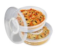 2pcs Conteneur Réutilisable 12'' Pie Carrier avec Couvercle & Gandage Cookie Transparent Rond Alimentaire pour Gâteau Tortilla