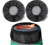 2pcs Couvercle en Maille Réglable pour Tonneau, 95cm Filet Recuperateur Eau avec Cordon de Serrage, Housse pour Tonneau De Plu