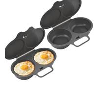 2Pcs Cuiseur À Œufs Pour Microondes, Pochoir À Œufs À 2 Compartiments | Gris Foncé Antiadhésif Avec Couvercle, Gobelet Résistant À La Chaleur Réutilisable, Ustensile Rapide Pour Le Petit-déjeuner