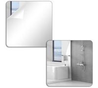 2pcs Diy Miroir Carré Stickers Muraux, 20x20cm Miroir Mural Autocollant, Miroir Flexible Adhesif Carreaux Miroir Autocollants Muraux Miroir Acrylique, Pour Salle De Bain Salon Chambre