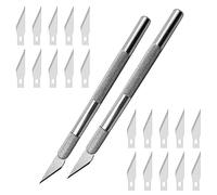 2Pcs Ensemble Scalpel, Precision Cutter Scalpel avec 20 lames | Couteau pour Loisirs Créatifs, Cutter de précision couteau pour l'artisanat Découpe de Travail d'art Bricolage Sculpture