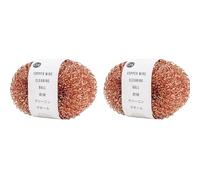 2PCS Eponge Cuivre, Grattoir Cuivre pour Vaisselle Cuisine, Boule planchas, Dissout La Saleté Tenace pour Nettoyer Les Casseroles Et Les Bols, 8cm