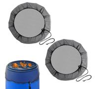 2pcs Filet pour Citerne De Pluie, 60cm Housse pour Tonneau De Pluie avec Cordon De Serrage, FiletDe Protection pour Tonneau De PluieDe PluieRonde pour ProtectionContre Les Moustiques Et Les Feuilles