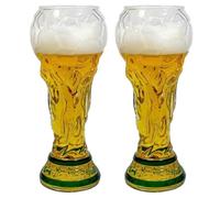 2Pcs Football Trophy Beer Glass 500ml Capacity Celebration Drinkware for Game Day Parties BBQ and Home Bar