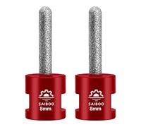 2PCS Fraise Diamantée 8mm pour Agrandir Meuler et Façonner les Trous Existants dans Carrelage Porcelaine Céramique Marbre Granit Maçonnerie Pierre Comptoirs Fraise Diamantée à Doigt （M14 Filetage）