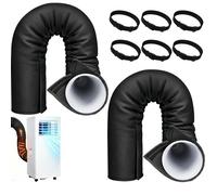2pcs Gaine isolante - - Tuyau 15cm, 3 couches, avec 6 sangles - pour climatisation portable - Noir