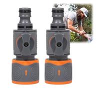 2PCS Garden Hose Connector with Valve,Raccord Tuyau d'Arrosage, Embout Tuyau Arrosage Universel, Vanne Tuyau Arrosage Pratique, Jonction Tuyau Arrosage Rapide, Embout Arrosage Jardin Compatible
