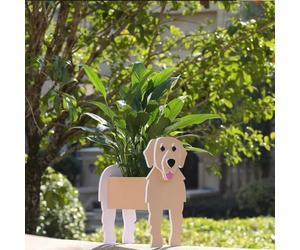 2pcs Golden retriever Pot de Fleur de Chien Mignon,Bac à Plantes Forme d'animal PVC,Jardiniere Exterieur Grande Taille,Pot de