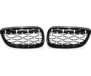 2PCs Grill Grill Black& Chrom Diamond Style pour BMW Série 3 E90 E92 E93