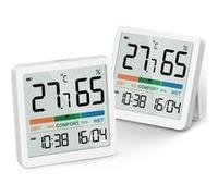 2PCS Hygromètre Thermomètre d'intérieur, thermomètre numérique de bureau avec moniteur de température et d'humidité, thermomètre d'ambiance à jauge d'humidité précise