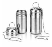 2PCS Infuseur à thé inox 316, Filtre à Thé Réutilisable avec Chaîne, Passoire à Thé en Acier Inoxydable, 8 x 4 cm, Idéal pour Thé Vrac, Épices, Herbes, Café