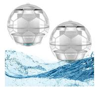 2pcs Lampe Solaire Exterieur Decorative, 7 Colorée Changement Lampe Boule Solaire Led Lampe Flottante Piscine Étanche Pour Bassin Jardin, Pool, Piscine, Etang, Plein Air, Décoration De Fête Blanc