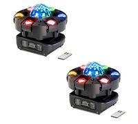 2PCS Lyre LED 150W Beam Lumière de scène RGBW avec Télécommande et Boule Disco, éclairage de soirée DJ 25 Canaux Jeux de Lumiere pour Bar, Club, Discothèque, Fête,Disco