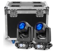 2PCS Lyre LED 200W Tête Mobile avec 1 Flightcase, RGBW Beam Lumière de Scène, Focalisation Electronique 14 Patterns dmx512 Lampes de Fête 18 Prismes Effet Arc-en-ciel Pour Noël DJ Discothèque Bar