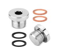 2pcs M18x1,5 Ajustement Universel, Acier Inoxydable M18x1,5 avec Bouchon à Tête Hexagonale Interne avec Joint Torique en Caoutchouc et en Laiton Bouchon de Capteur