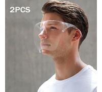 2pcs Masque Protection Protecteur Facial, Couverture Complète Extérieure, Isolation De Sécurité Du Bouclier, Visière Transparente Antipoussière Transparent