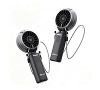 2pcs Mini Ventilateur Brumisateur Portable Rechargeable USB Pliable Affichage Numérique de Batterie 3 Vitesses Ventilateur de Poche