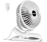 2pcs mini ventilateurs USB à pince - Moteur brushless 3 vitesses, 720° rotation silencieuse 25 dB - Bureau, camping, dortoir