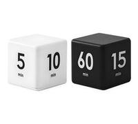 2PCS Minuteur de Cuisine Numérique Affichage LED , Minuterie de Cube Chronomètre et Compte à Rebours Timer pour Cuisine Cuisson ormation (Blanc 1-3-5-10 Minute noir 15, 20, 30, 60Minutes) G